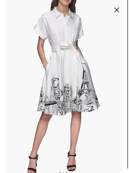Karl Lagerfeld Dresses & Skirts - K678. NWT KARL LAGERFELD
 Shirtwaist Dress with Black Paris Sketch belted Cotto